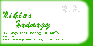 miklos hadnagy business card